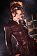 Lolita Style Steampunk Jacket Jacke, Leder Leder, Braun