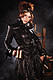 Steampunk Jacket Leder, Schwarz Leder, Schwarz
