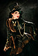 Steampunk Starshooter Kleid, Leder Kleid, Leder
