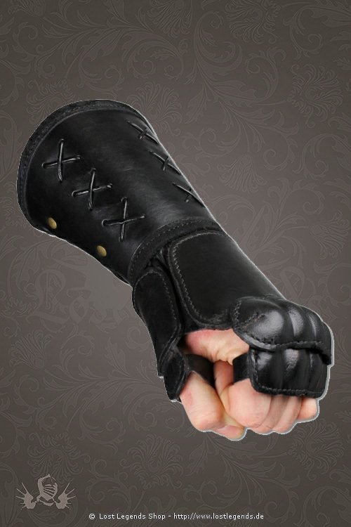 leather gauntlet black, left hand 