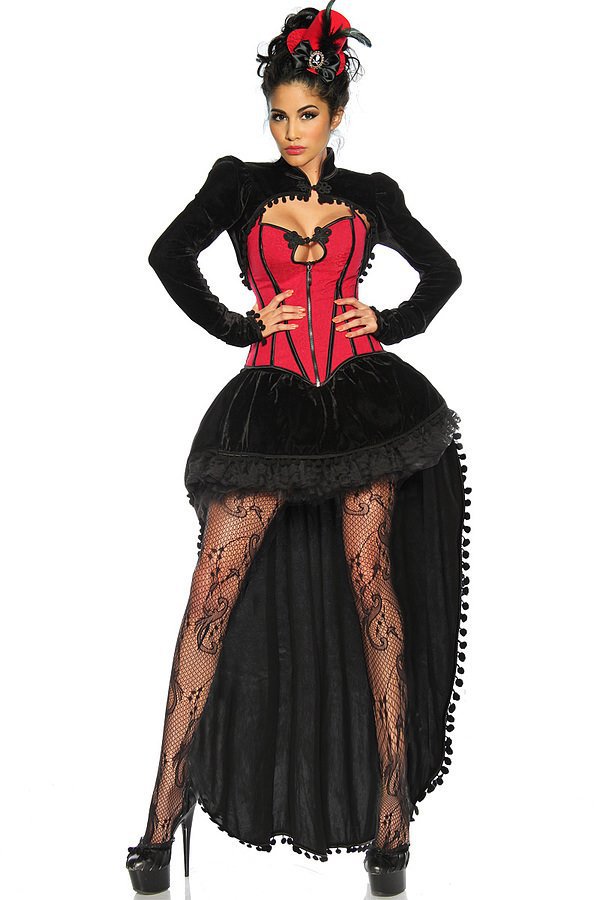 Burlesque-Kostüm schwarz/rot