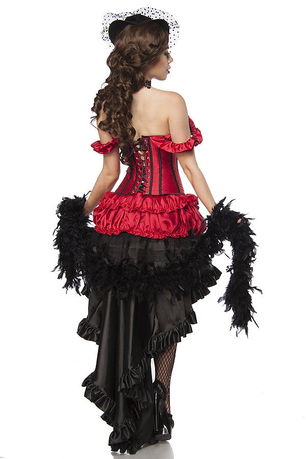 Burlesque Saloon Girl schwarz/rot