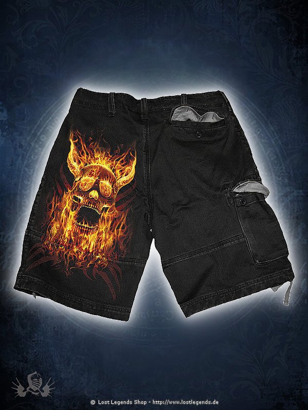 Burn In Hell Shorts im Retrolook SPIRAL