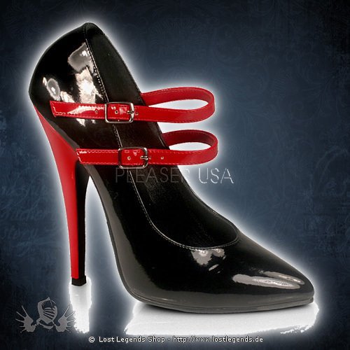 Devious DOMINA-442 Black-Red Patent Leather
