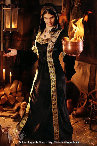 Fantasy Samt-Kleid Witch of Fire