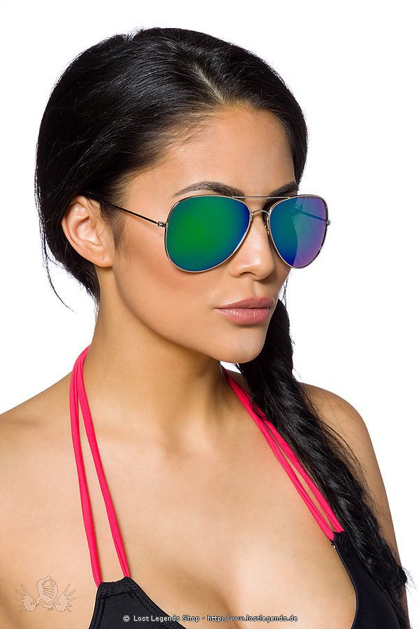 Fliegerbrille mit farbigen Gläser