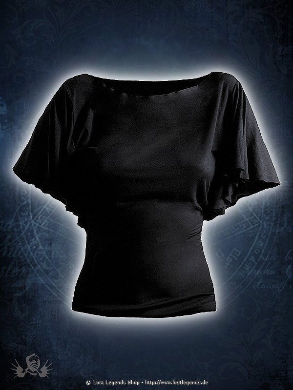 Girlie Latin Shirt schwarz unbedruckt SPIRAL
