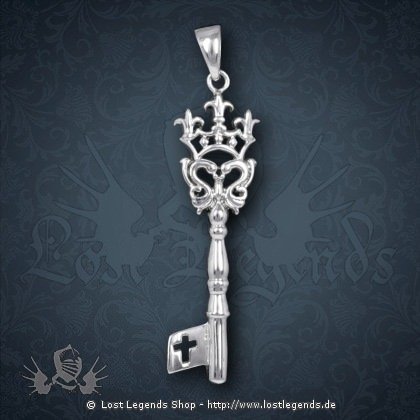 Gothic Key Anhänger, Silber