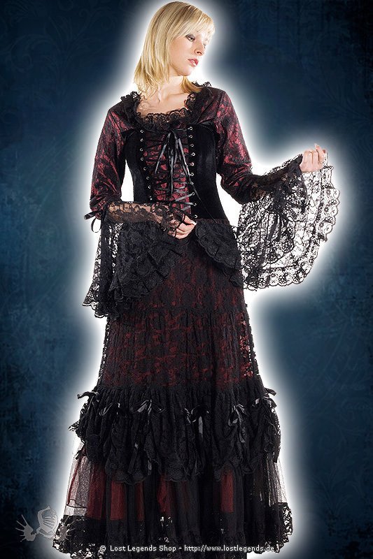 Gothic Kleid mit Spitzenrock 