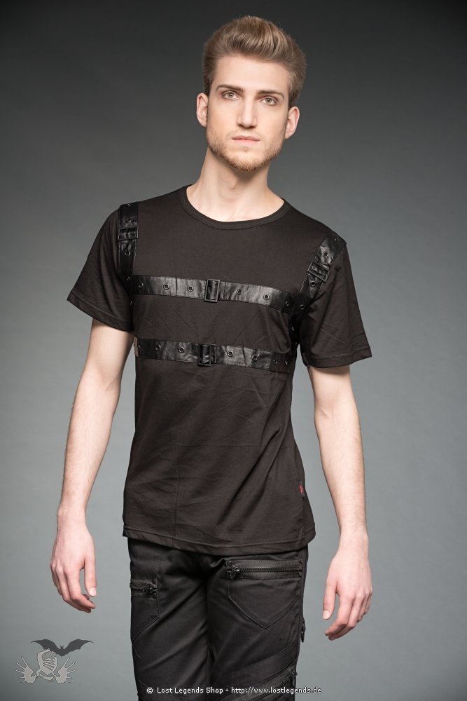 T-Shirt with PVC elements and buckle 