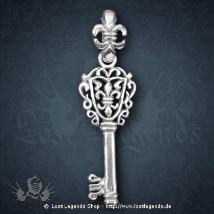 Gotischer Schlüssel Anhänger, Silber