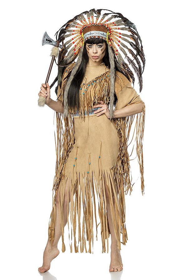 Indianerinkostüm: Native American beige