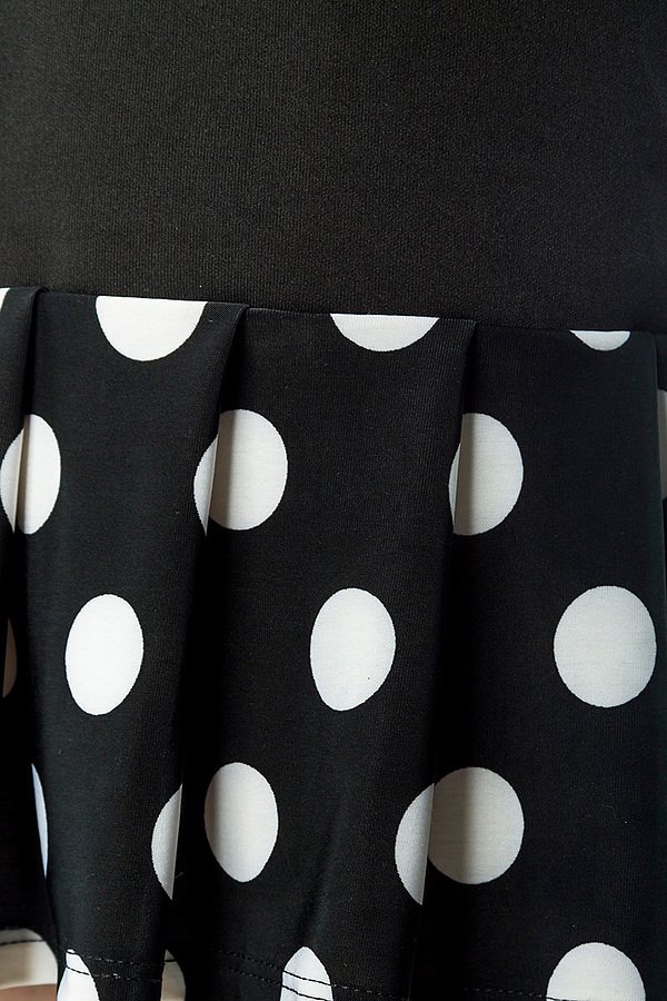 Jersey-Kleid mit Puffärmeln schwarz/weiß