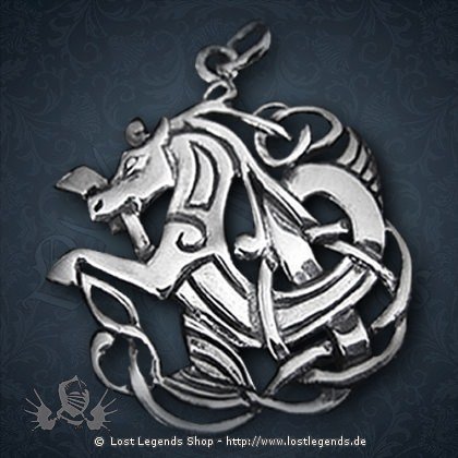 Keltisches Pferd Anhänger, Silber