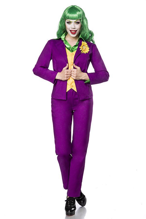 Lady Joker Kostümset grün/gelb/lila