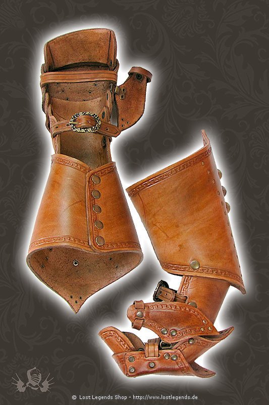 Larp Leather Gauntlets High Warrior