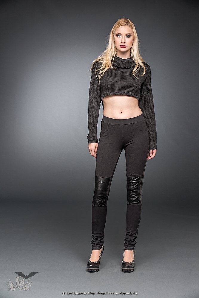 Leggings With Artificial Leather 