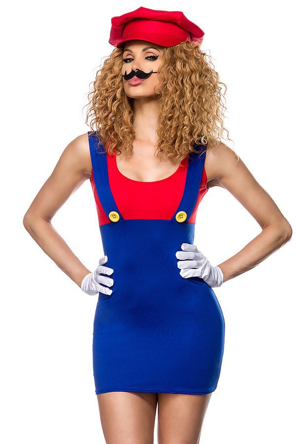 Mario Kostüm rot/blau/weiß