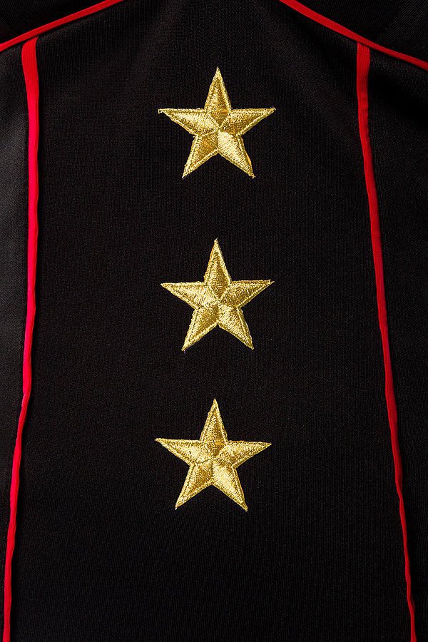 Military-Kleid mit Jacke schwarz/rot