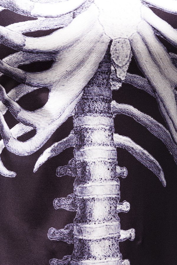 Minikleid Skelett schwarz/weiß
