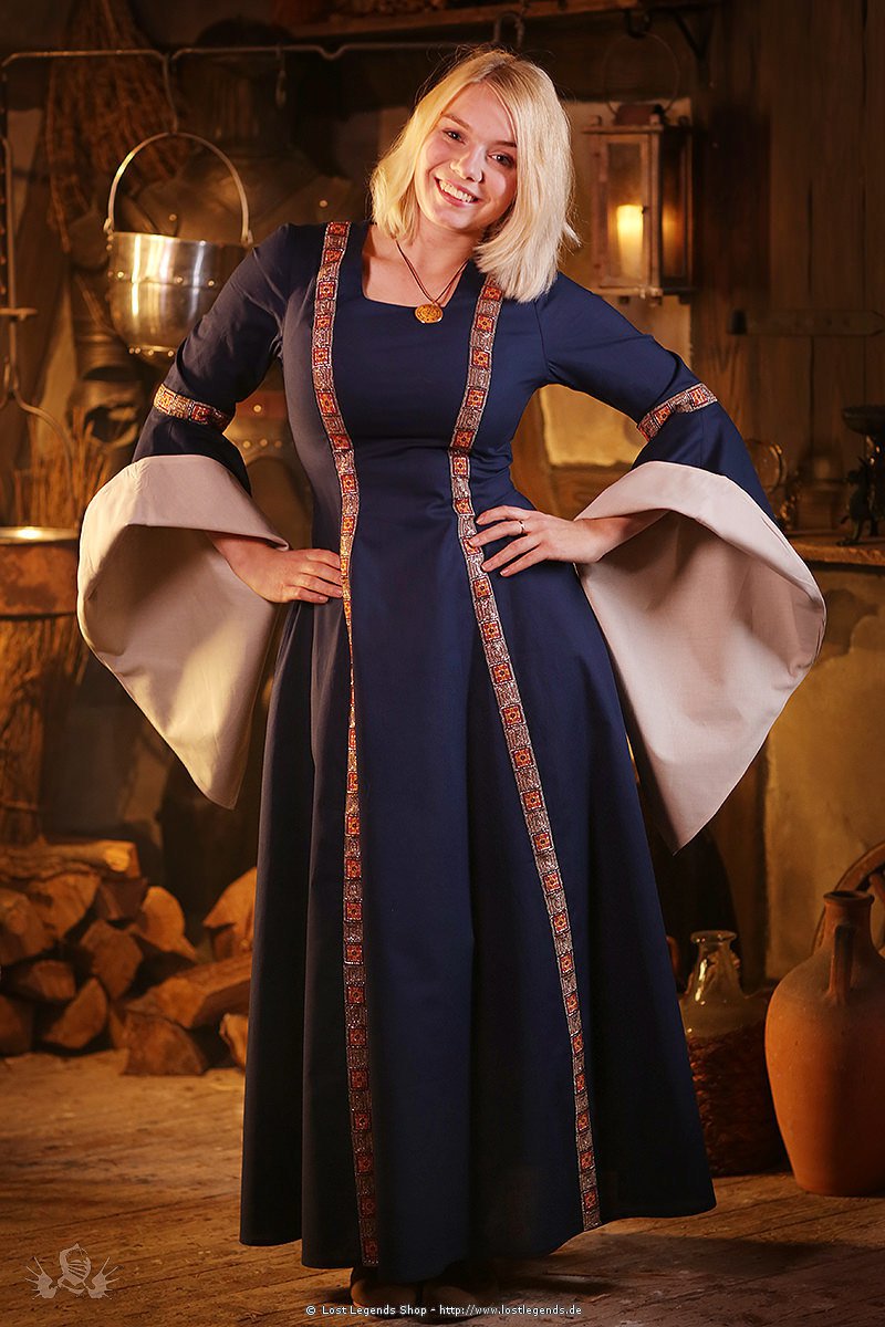 Medieval Dress Rahel, blue