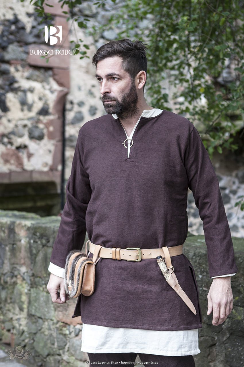 Medieval Short Tunic Erik, brown