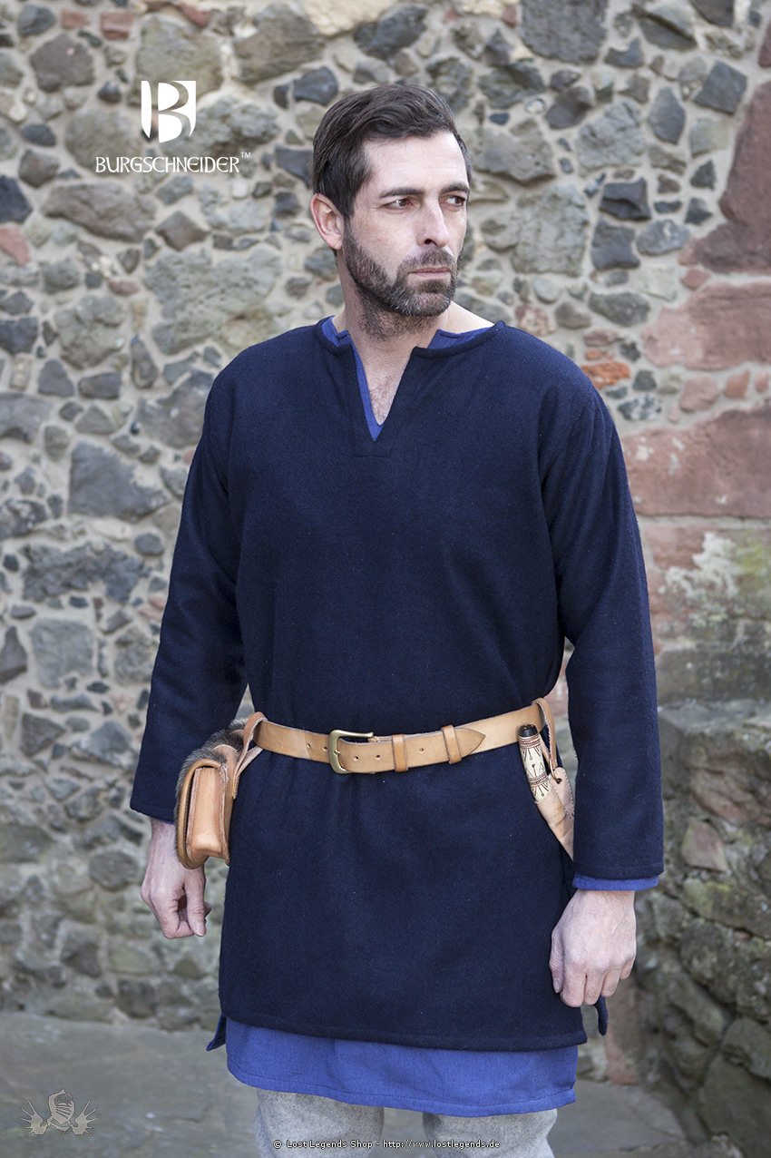 Medieval Wool Tunic Lodin, blue