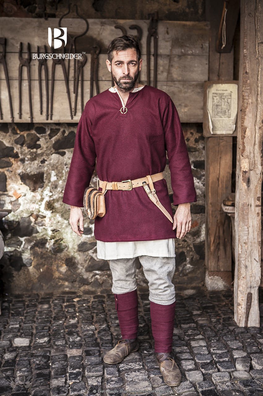 Medieval Wool Tunic Lodin, red