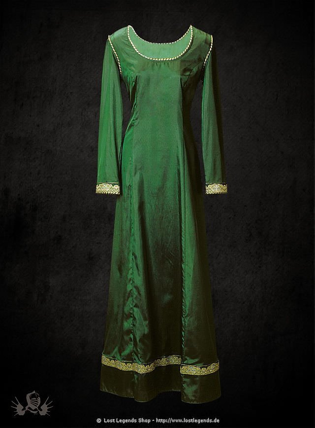 13th century Medieval Dress emerald green