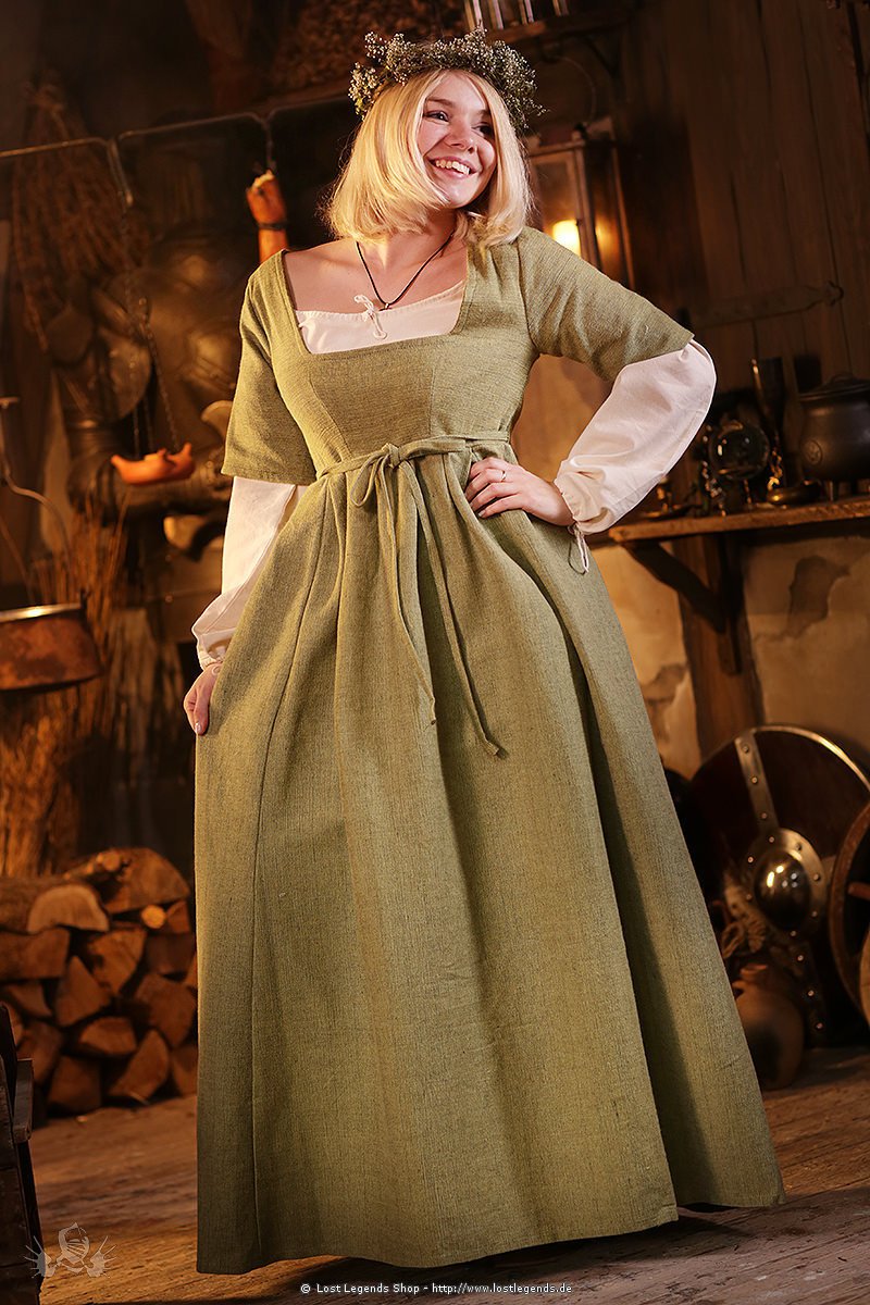 Medieval Dress Frideswinde, lightgreen