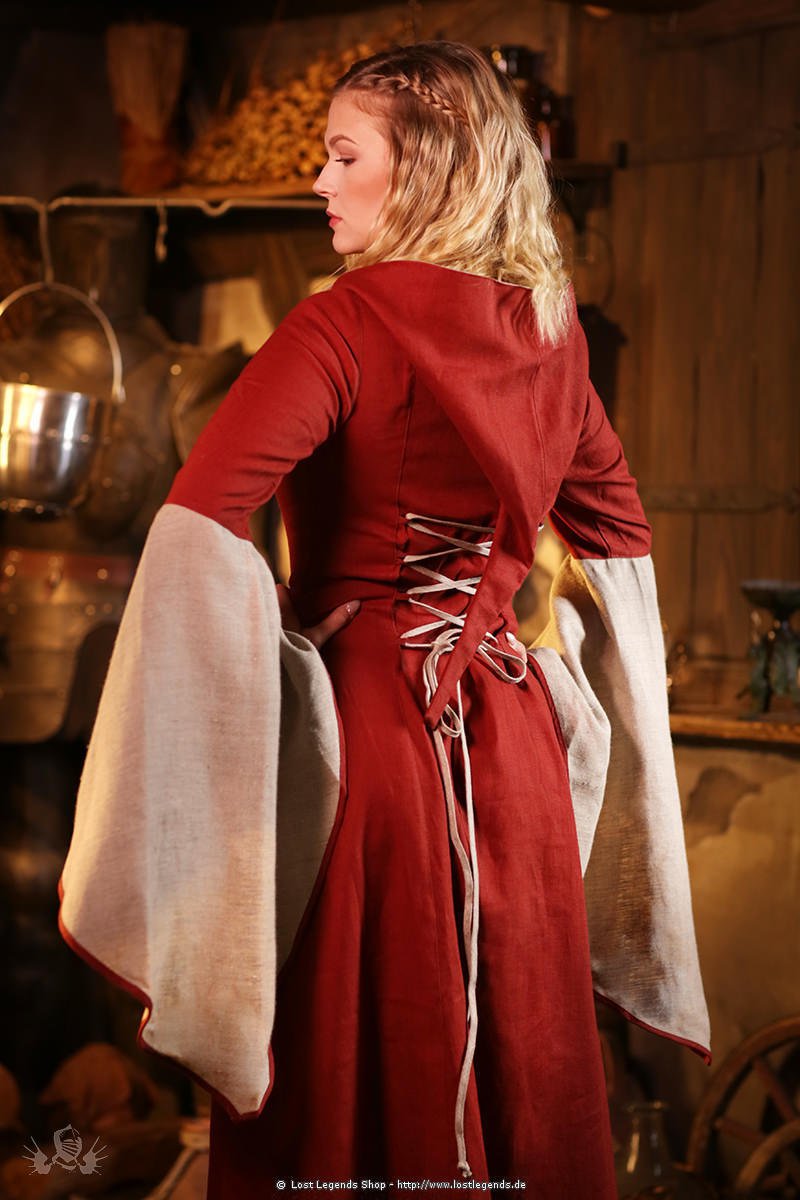 medieval dress Mayah red-natural