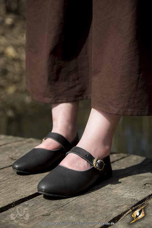 Mittelalterlicher Damen Schuh Astrid schwarz