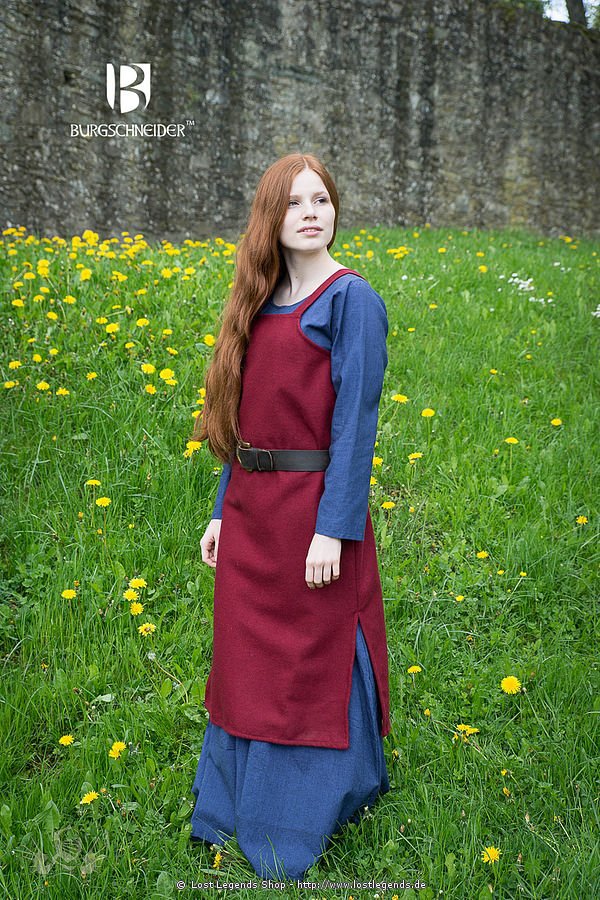 Mittelalterliches Trägerkleid Jodis, rot