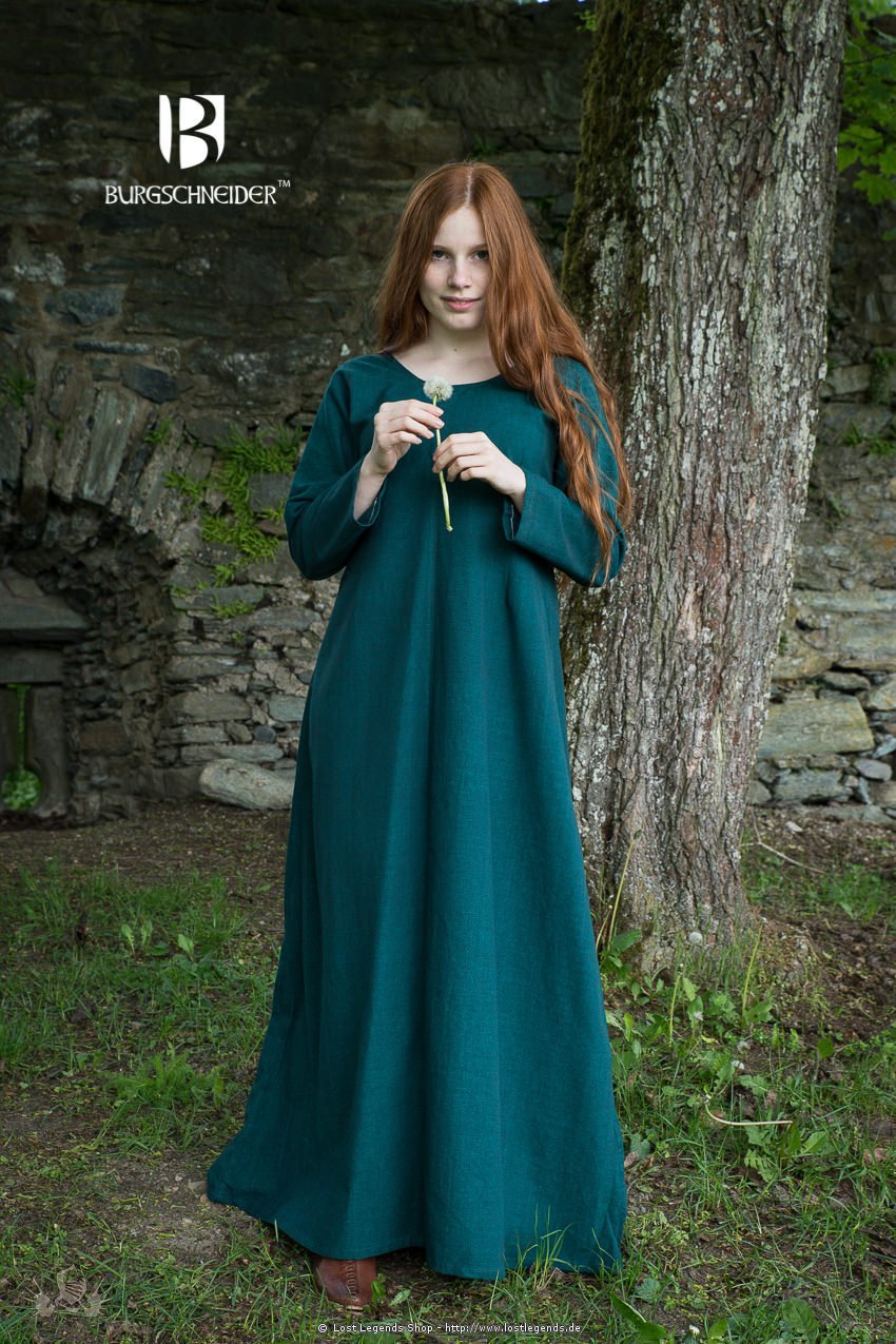 Mittelalterliches Unterkleid Freya, dunkelgrün