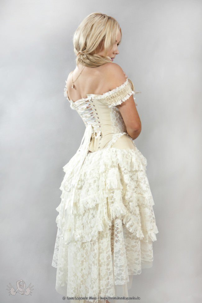 Ophelie steampunk corset dress Cream