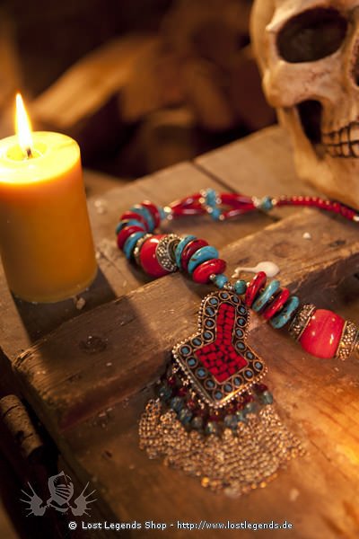Orientalische Halskette mit Kunststein