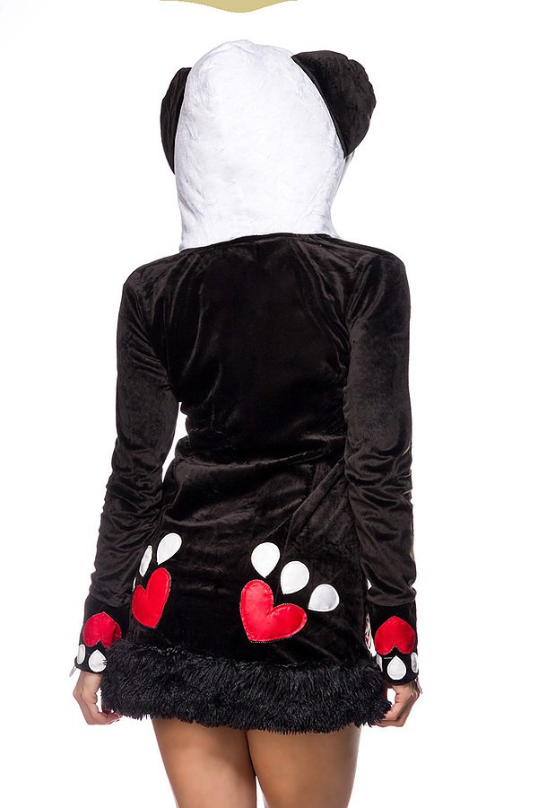 Pandabär Kostüm schwarz/weiß/rot