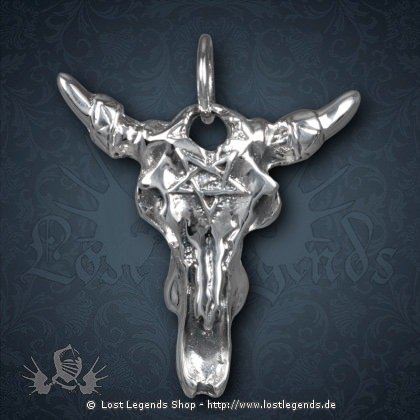 Pentagramm-Schädel Silber