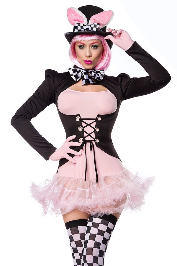 Pink Rabbit Kostümset schwarz/weiß/rosa