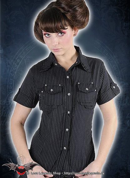 Pinstripe Shirt Gothic Bluse