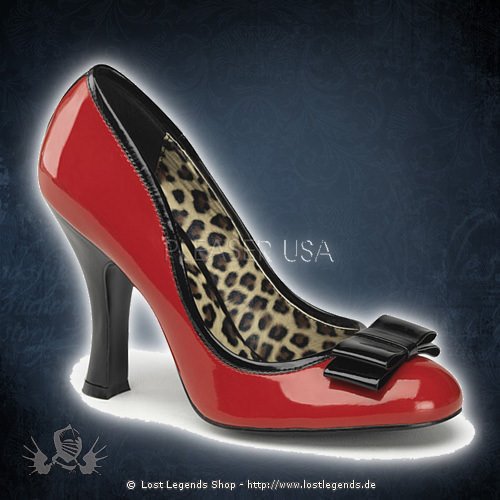 Pinup couture SMITTEN-01 Red-Black Patent Leather