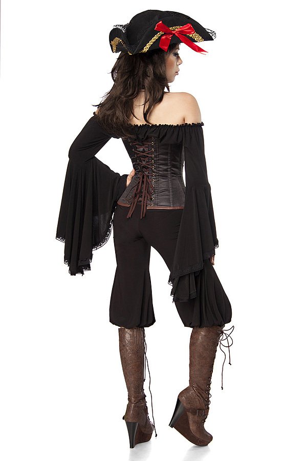 Piratenkostüm: Female Pirate braun/schwarz
