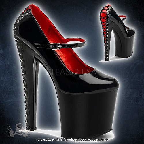 Pleaser TABOO-788FH Black-Red Patent Leather