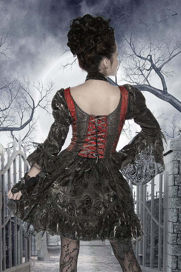 Premium-Vampirkostüm schwarz/rot