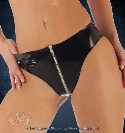 Rubber Knickers With Zip Latex