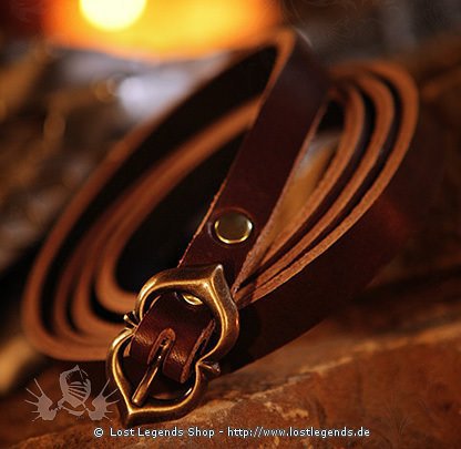 Thin Ladies Belt Leather, length ca. 150 cm