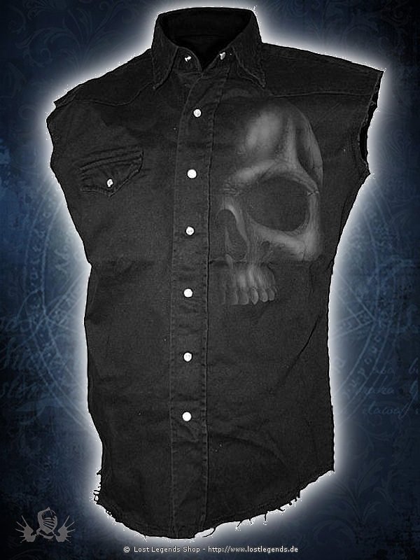 Shadow Skull Vintage Workshirt ärmellos SPIRAL