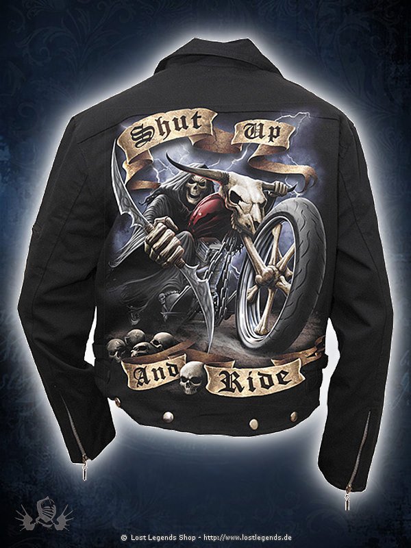 Shut Up And Ride Bikerjacke schwarz SPIRAL