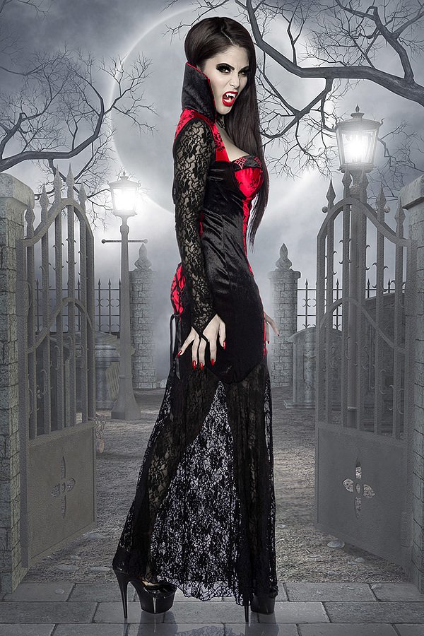 Vampirkostm schwarz/rot