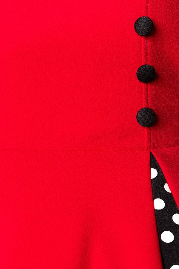 Vintage-Kleid mit Bolero rot/schwarz/weiß